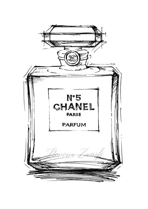 how to draw chanel perfume|Chanel perfume bottle drawing free.